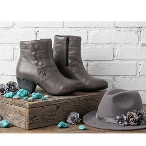 Eric Michael Oslo Grey🩶Leather boho Waterproof Ankle Boots Buttons Portugal 39